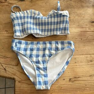 Polo girls gingham two piece swimsuit